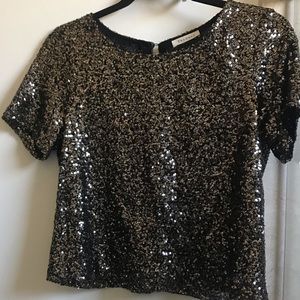 Phanuel Gold Sequined Top